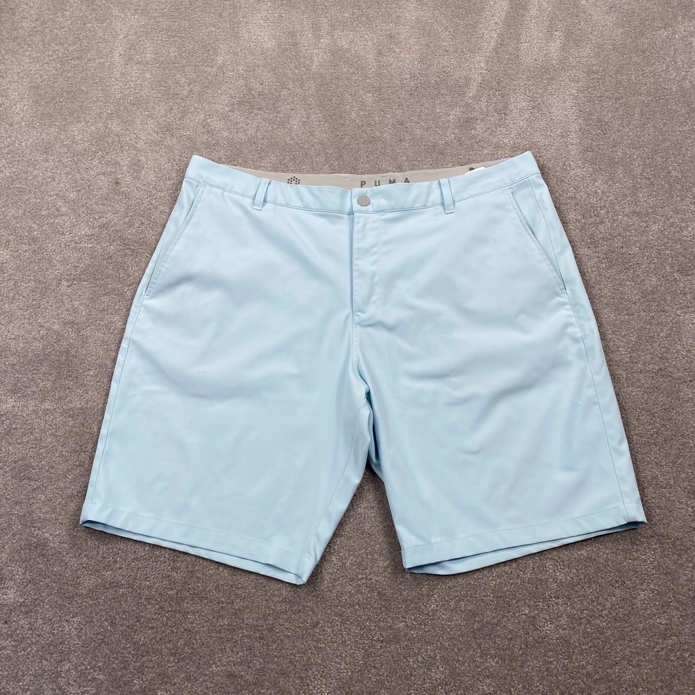 Puma Men's Stretch Hybrid Jackpot Golf‎ Shorts Size 40 Light Blue Flat Front